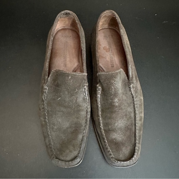 Johnston & Murphy Mens Size 10M Slip On Loafers Brown Suede Sheepskin Leather - Picture 6 of 10